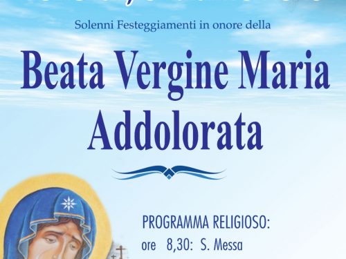 Torna la festa plurisecolare della Madonna Addolorata ad Acaya